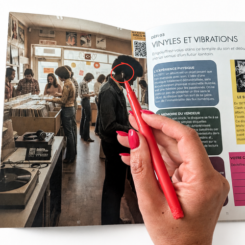 Intrus caché entouré dans le magazine de jeux d’observation OTIOR années 70